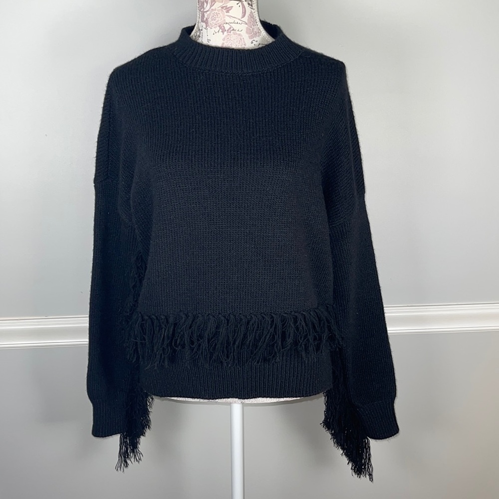 ASOS Y.A.S. Black Fringe Sweater Small
